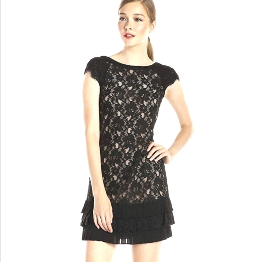 Black Lace Midi Over Dress Tiered Ruffle Bottom Wednesday Witchy Whimsygoth S